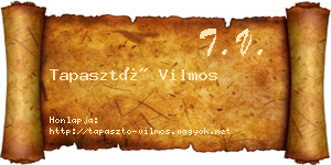 Tapasztó Vilmos névjegykártya